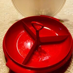Candy Nut Dish Tupperware 608-17 Red
